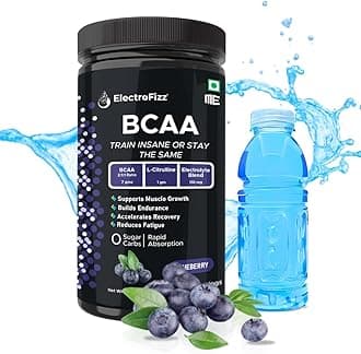 - BCAA 7Gms (2:1:1 formula) with Citrulline & Electrolyte Blend for Muscle Recovery & Endurance - Pre/Post Workout & Intra Workout - 400 gms (Blueberry)