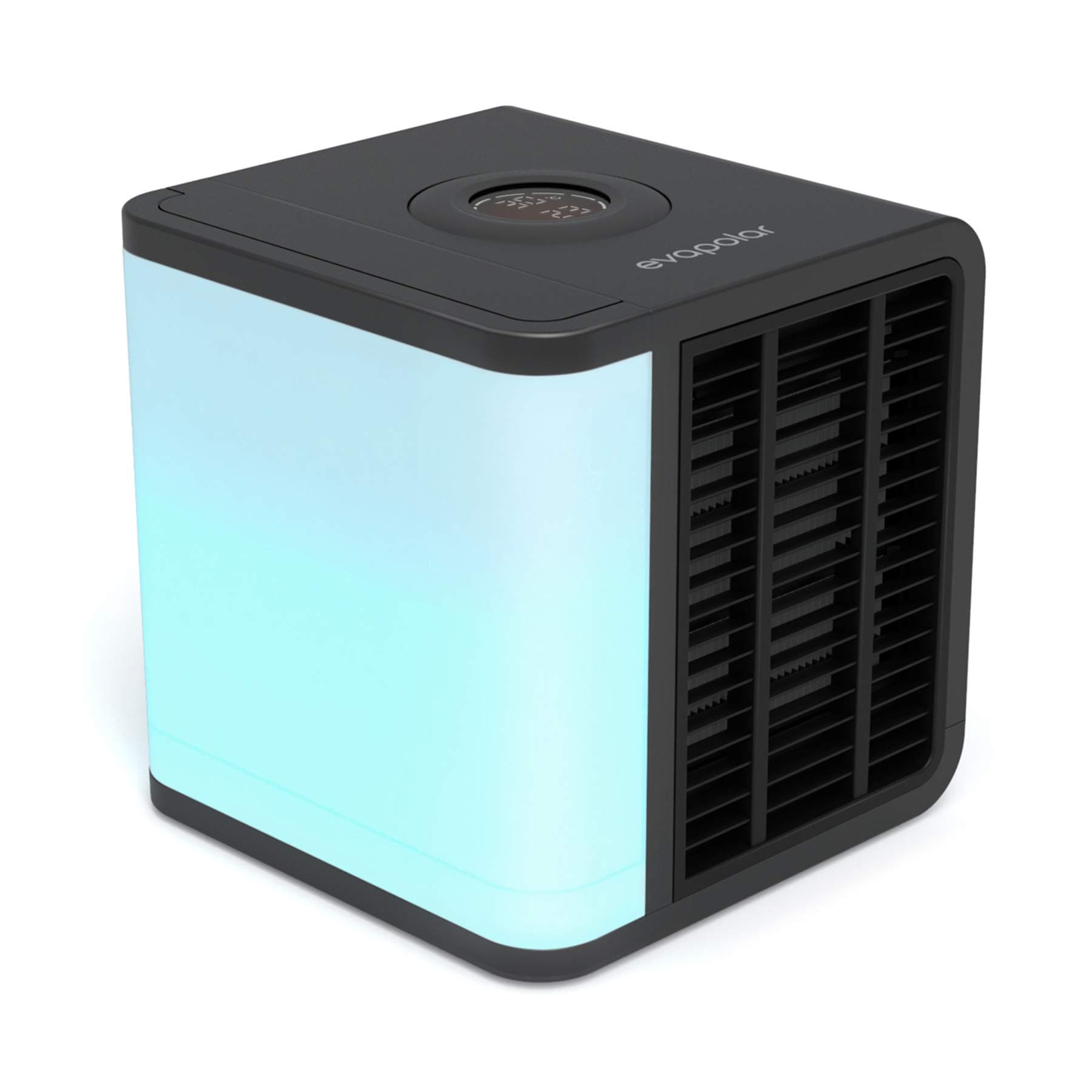 EVAPOLAR evaLIGHT Plus Personal Portable Air Cooler and Humidifier, Desktop Cooling Fan, for Home and Office, with USB Connectivity and Colorful Built-in LED Light (Black), ev-1500