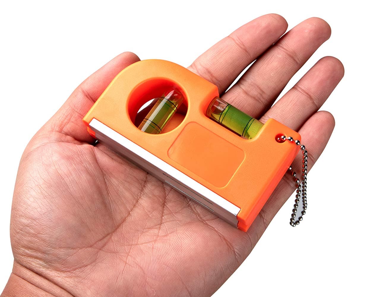 Premium Magnetic Small Pocket Level Tool with Two Bubble Spirit Leveler Metal Keychain&Hook Easy Carry and Storage for Tiles Floor Picture TV Set Hanging - 3.3inch/2oz