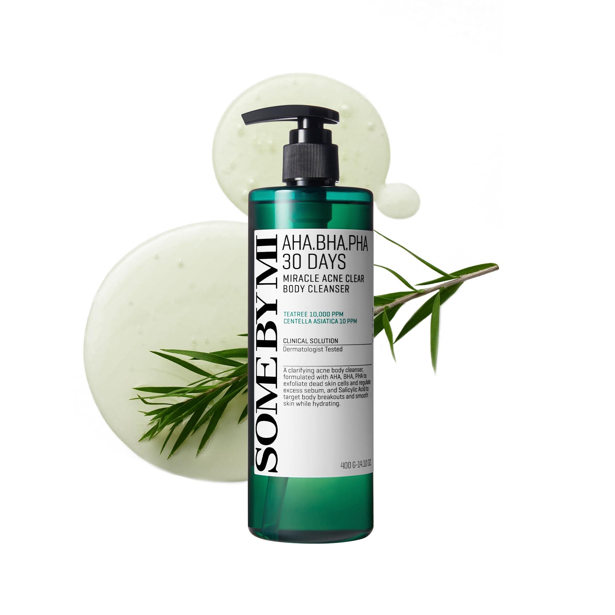 AHA BHA PHA 30 Days Miracle Acne Clear Body Cleanser 13.5oz – Salicylic Acid & Tea Tree Acne Body Wash – Deep Cleansing, Sulfate & Paraben Free Korean Skin care