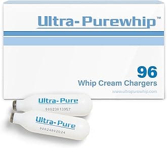 Ultra-Purewhip Whipped Cream Charger, 96-Pack | 8g Premium Stainless Steel Cartridges for Whipped Cream Dispenser | Pure and Flavor Neutral with Long Shelf Life