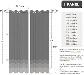 BONZER Wide Waterproof Outdoor Curtains for Patio Heavy Privacy Light Filtering Grommet Outside Curtains for Porch, Pergola, Gazebo, 1 Panel, 110W x 120L inch, Taupe