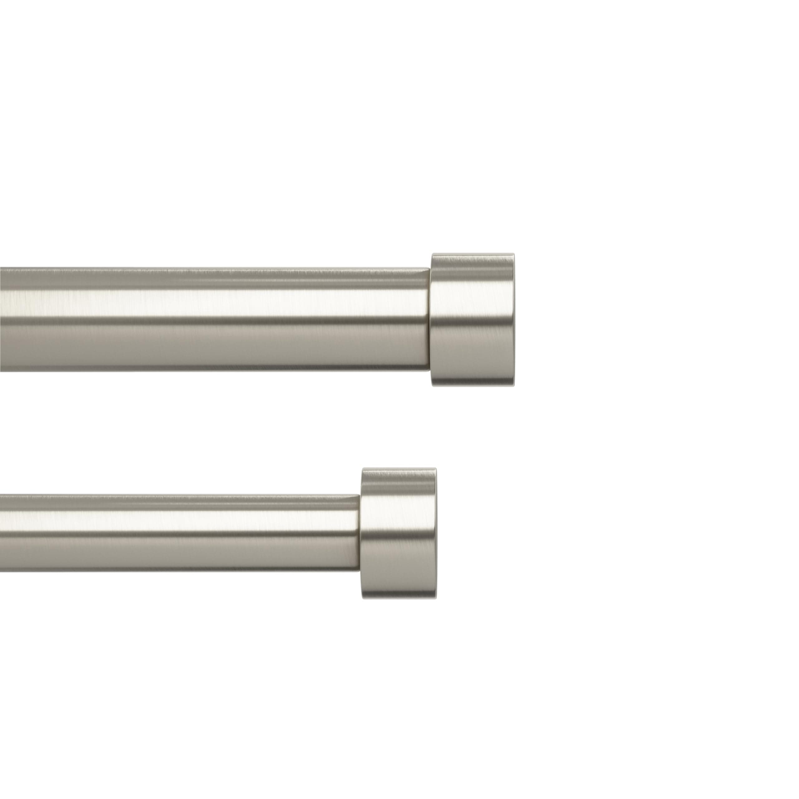 Cappa Double Curtain Rod, Includes 2 Matching Finials, Brackets & Hardware, 66 to 120-Inch, Nickel