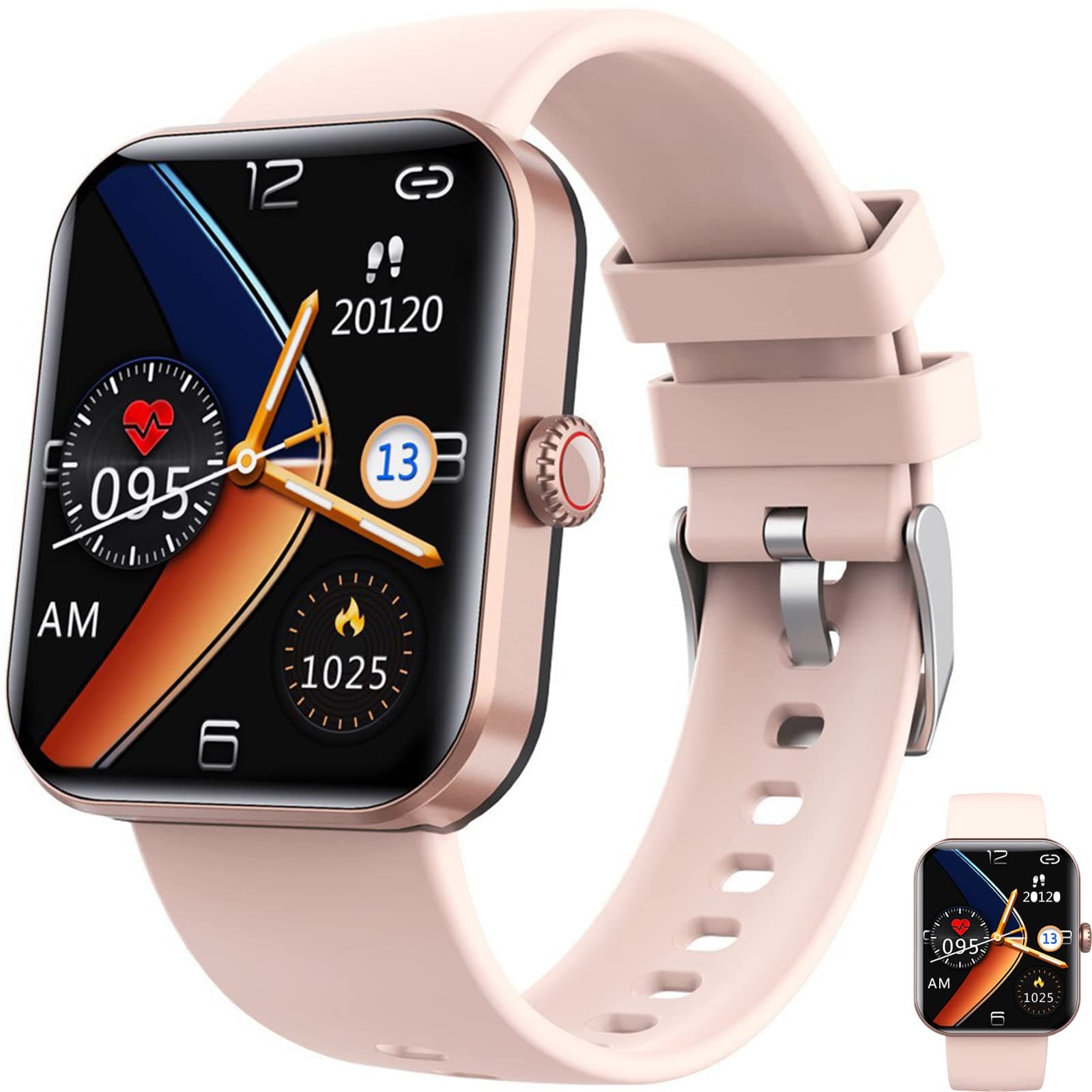 TedmAr Blood Glucose Smart watch, Android Smart Watch Text and Call for Women Mens Kids 10-12 Girls Boys, Sports Fitness Smart Watch with Blood Sugar Monitor,Pink