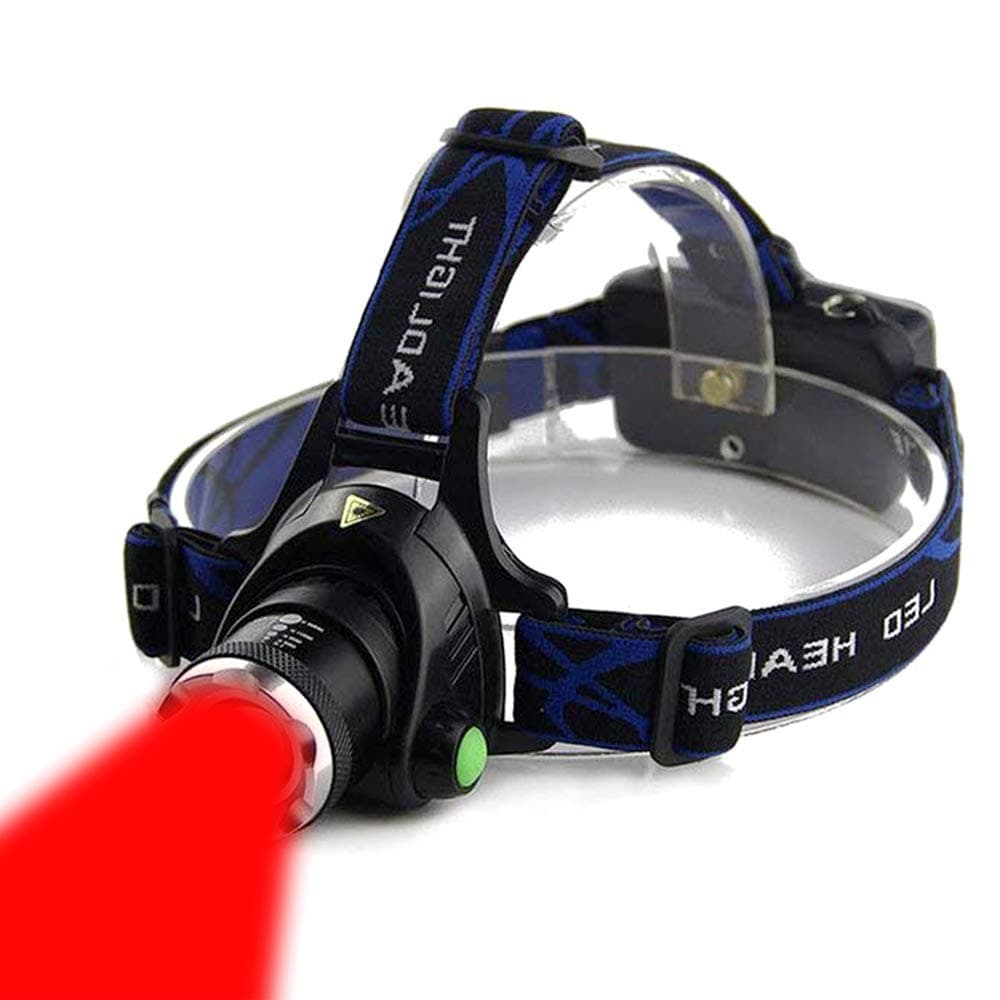 Red Light Headlamp, 3 Mode LED Headlamp, Zoomable and Adjustable Focus for Astronomy, Aviation, Night Observation