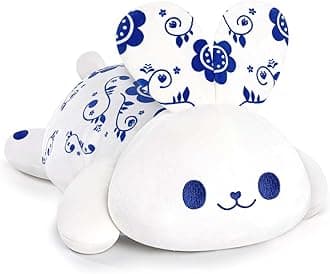 Cute Rabbit Plush Pillow, Kawaii Plushies Bunny Rabbit Stuffed Toys, Squishy Plushies, Cuddle Body Pillow for Kids & Girls