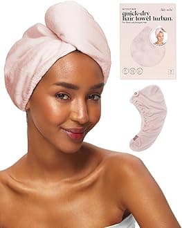 Microfiber Hair Towel Wrap for Women – Ultra Absorbent Microfiber Bath Towels for Wet, Curly, Long or Short Hair – Anti-Frizz Hair Wrap, Great Hair Care Gifts for Women – Pink