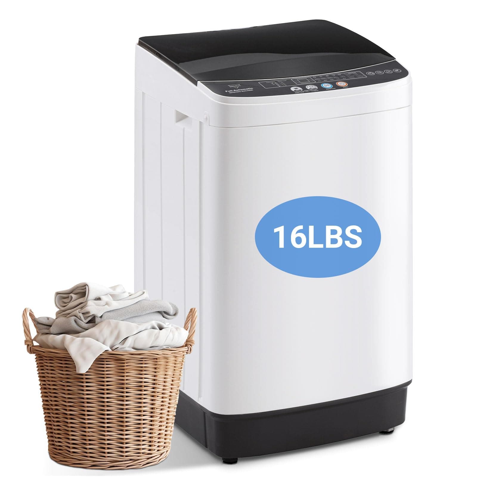 Stopsad Full Automatic Washing Machine, 1.3 Cu. Ft. Portable Washer and Spinn...