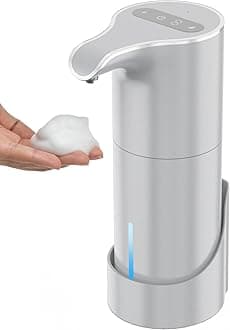 YIKHOM Automatic Foaming Soap Dispenser, 7-Level Adjustable Touchless Dispenser Electric, Rechargeable Foam Hand Soap Dispenser for Bathroom Kitchen, 13.5 oz/450mL, Wall Mount