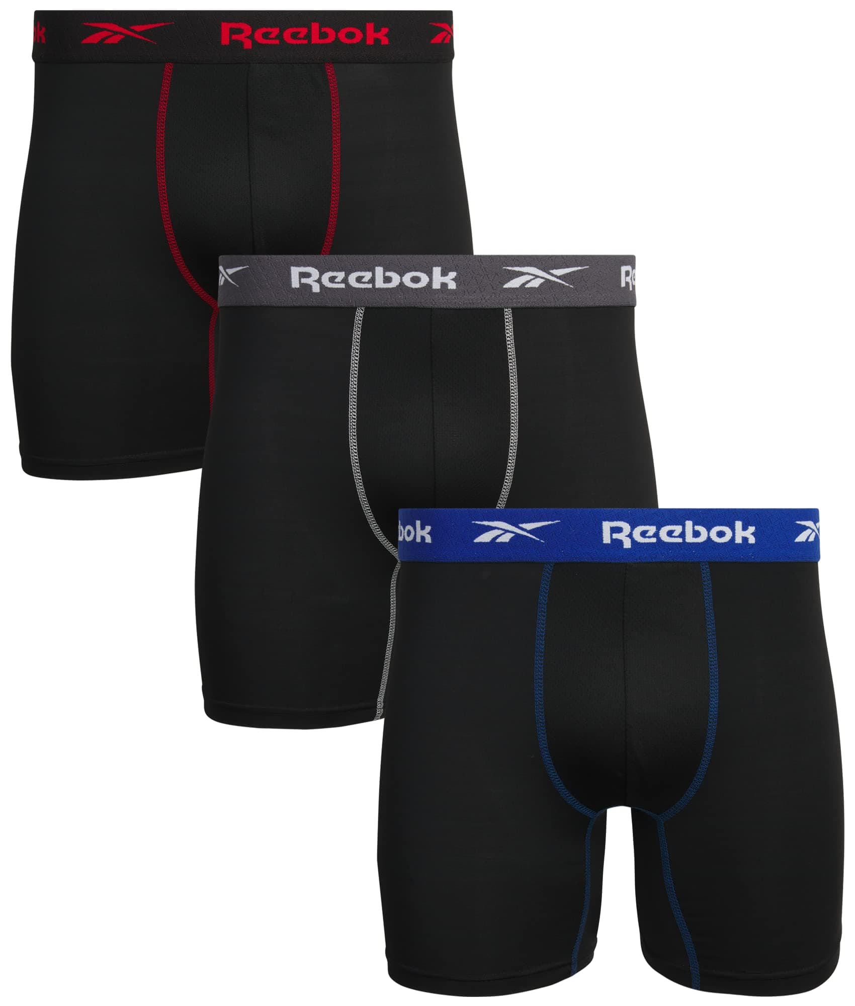 Reebok Men's Underwear - Performance Boxer Briefs (3 Pack), Size