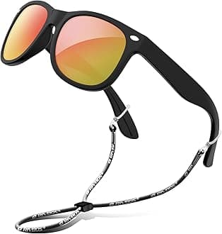 RIVBOS Rubber Kids Polarized Sunglasses with Strap Shades for Boys Girls Baby and Children RBK004