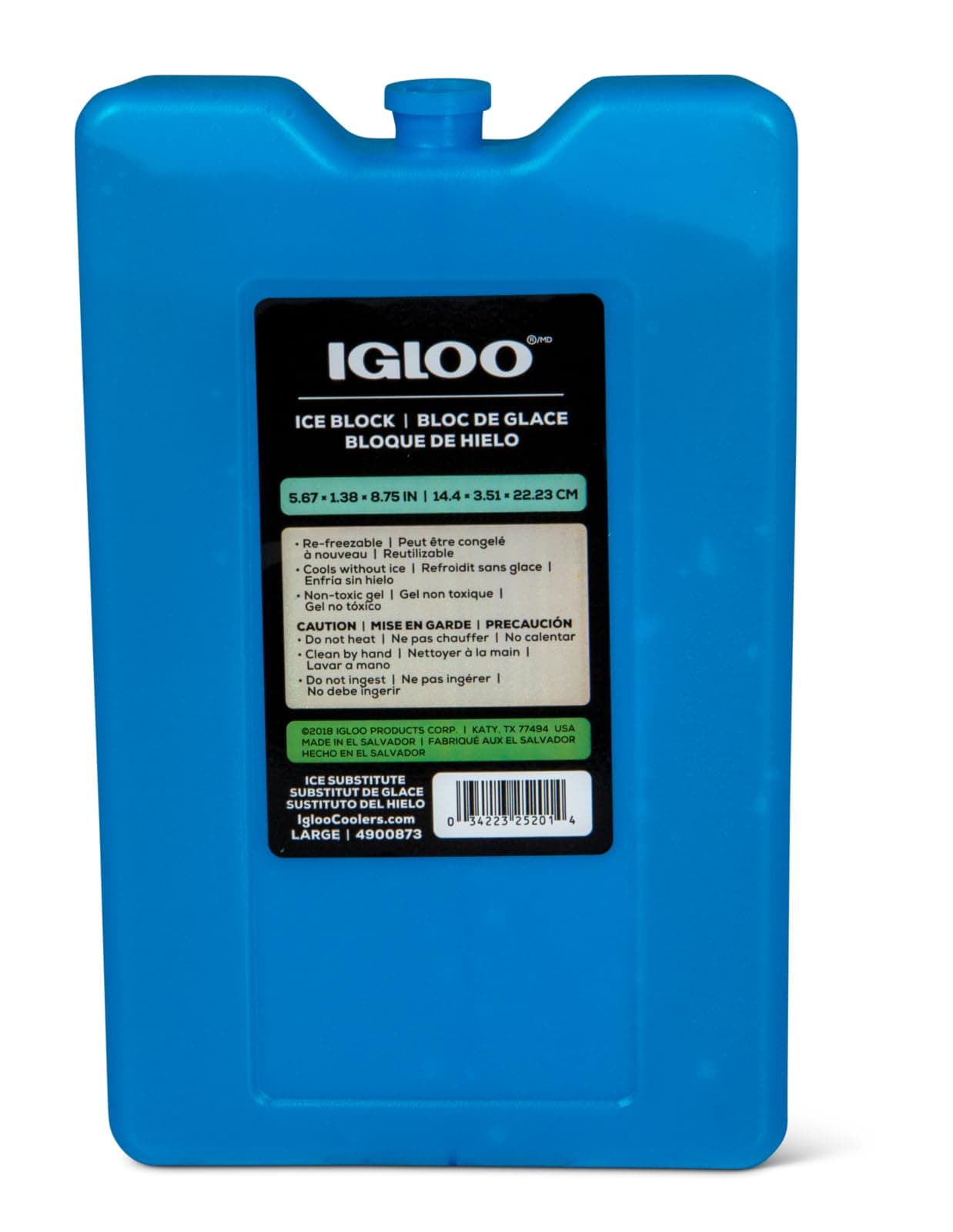 IGLOO Large Freezer Block – Reusable Ice Pack for Coolers, Lunch Bags & Outdoor Travel – Long-Lasting Cold Retention, Blue