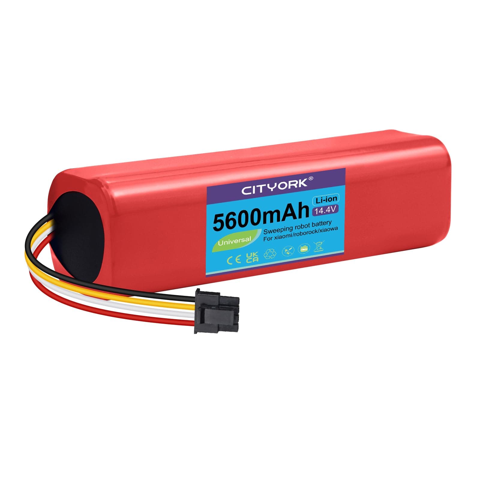 Replacement Battery for Xiaomi Roborock S4 S4 Max S5 S5 Max S6 S7 S55 S50 S51 S55, for Xiaowa C10 E25 E20 E35 Vacuum Robot Cleaner, 5600mAh 14.4V