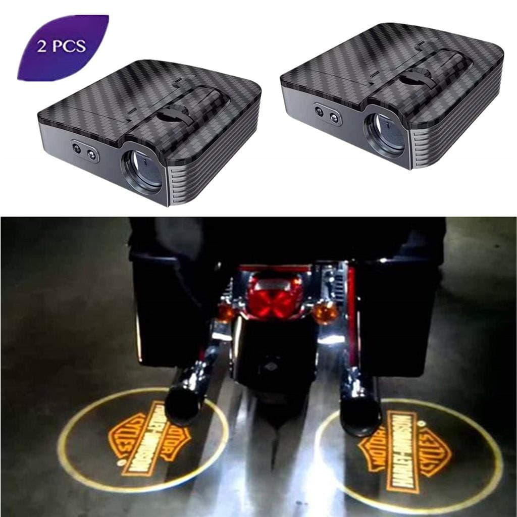 Car Door Logo Light, 2 Pack LED Car Projector Logo Spirit Shadow Light Door Lighting Welcome Lamp Wireless Laser Projector Logo Light, Compatible for Harley-Davisson