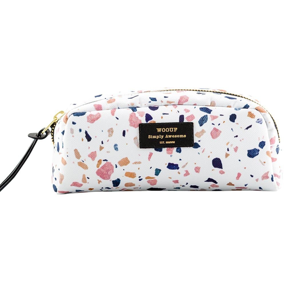Woouf White Terrazzo Beauty Make Up Bag