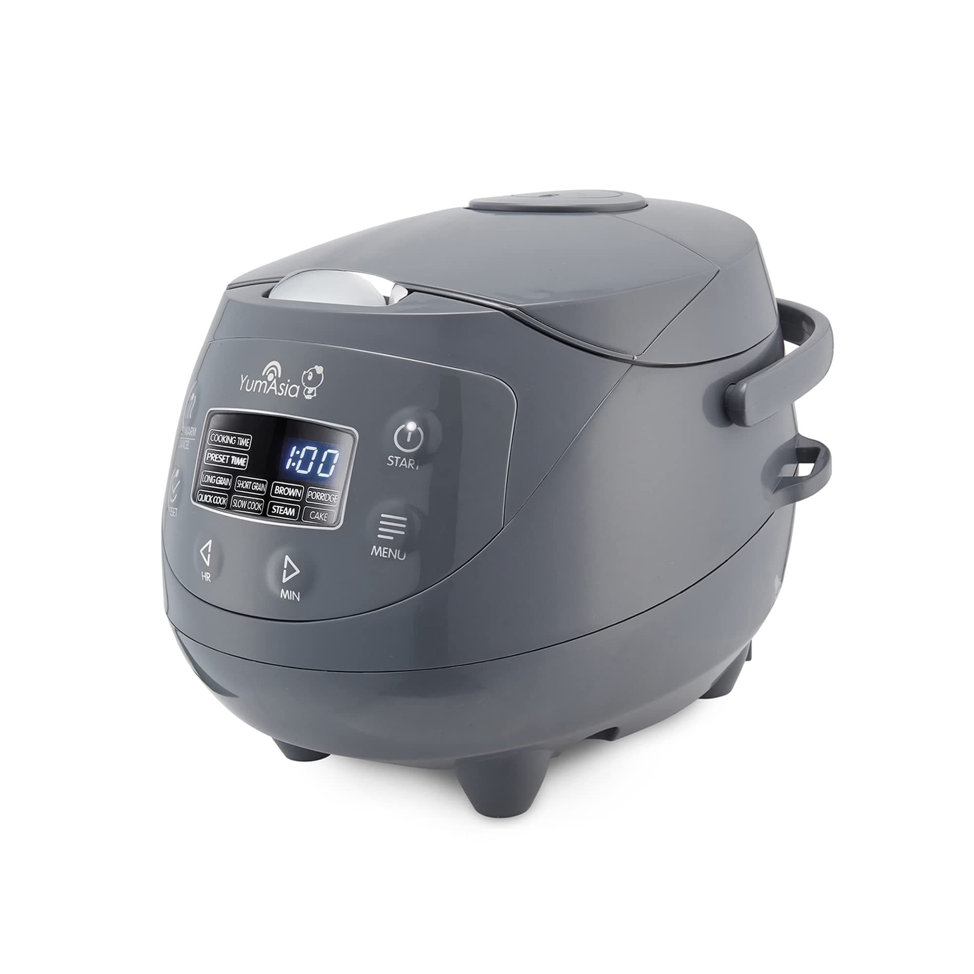 Yum Asia Panda Mini Rice Cooker With Ninja Ceramic Bowl and Advanced Fuzzy Logic (3.5 cup, 0.63 litre) 4 Rice Cooking Functions, 4 Multicooker functions, LED display, 220-240V (Cobalt Grey)