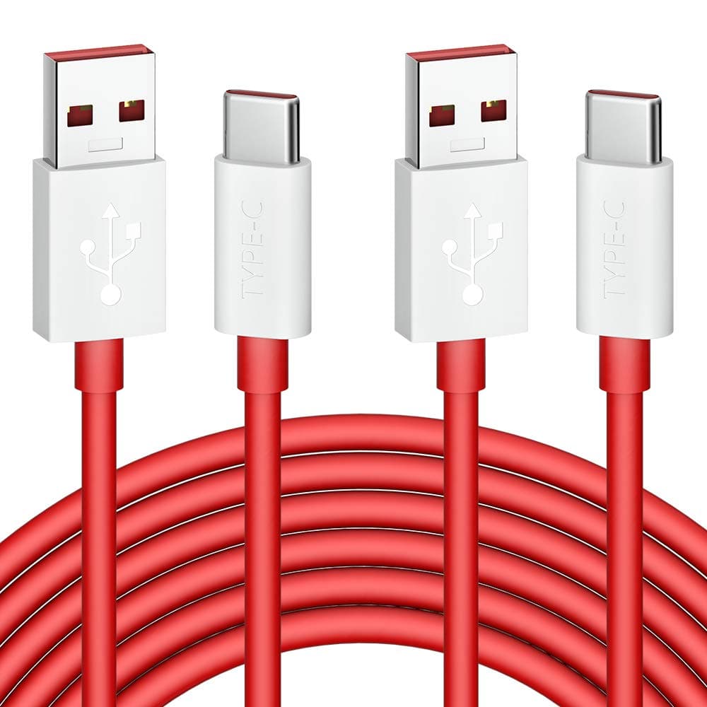 Jelanry 6FT 2-Pack USB Type C Cable for OnePlus 8 Pro, 80W 65W for Supervooc/Warp/Dash-Charging Cable Rapid Data Syncing Fast Charger USB C Cable for OnePlus 15 13 12 12R Open 11 10 8 7T 7 6T, Red