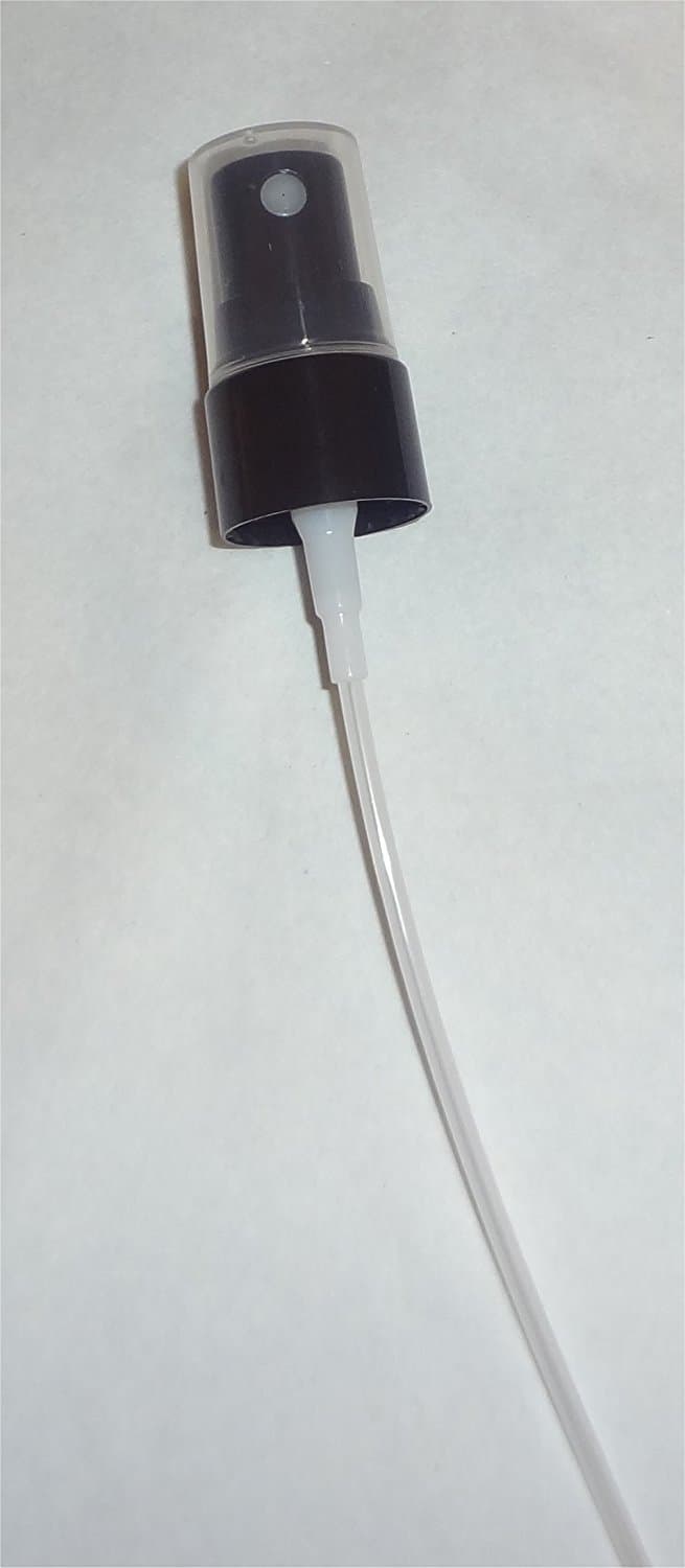 Replacement Fine Mist Sprayer for 2oz Sprayer Bottles, 20/410, Black Sprayer Head with Clear Cap (2 Pack)