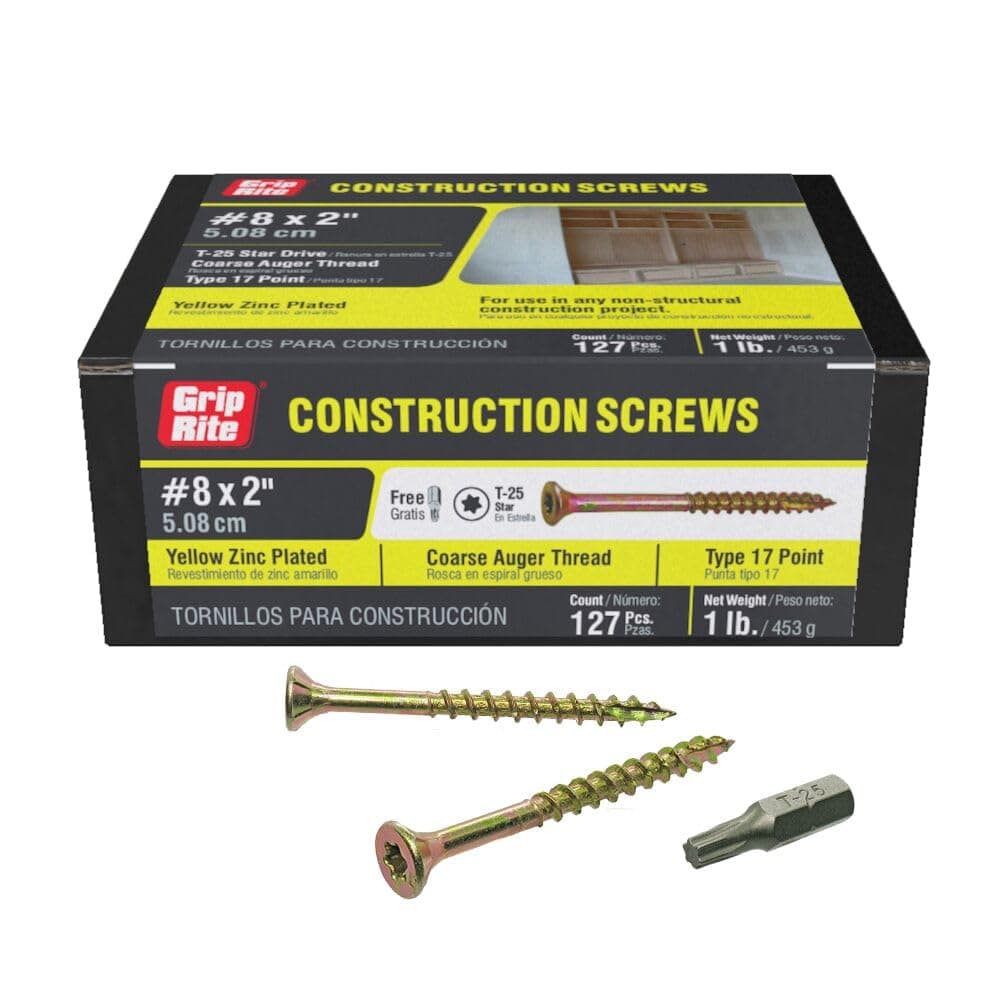 2GCS1 #9 x 2-1/2" Star Drive Gold Construction Wood Screw, 1lb Box