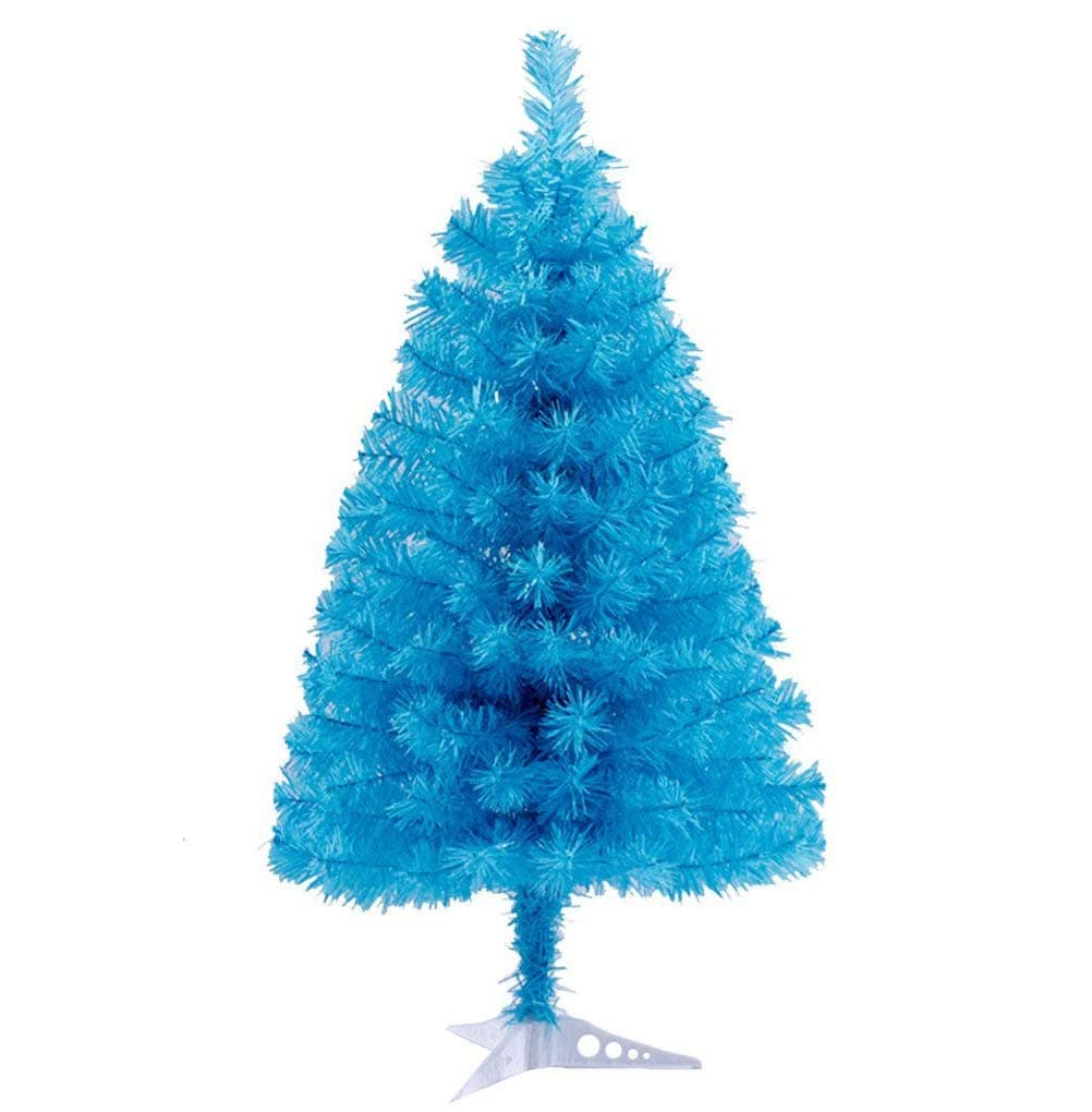 Christmas Tree with Plastic Stand,3-feet,PVC (Light Blue)