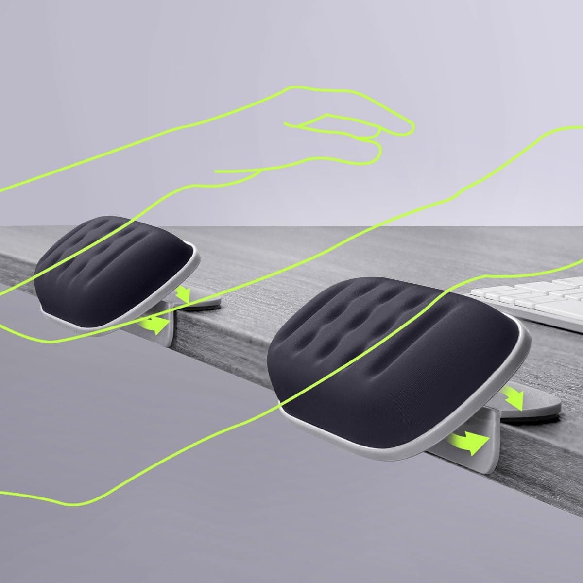 Ergonomic Keyboard Wrist Rest pad Elbow pad, Mouse pad Support The Desk Edge Cushion, Relieve The Pressure on The Wrist and Elbow, Suitable for Office Work, Learning, Painting and Games (Black)