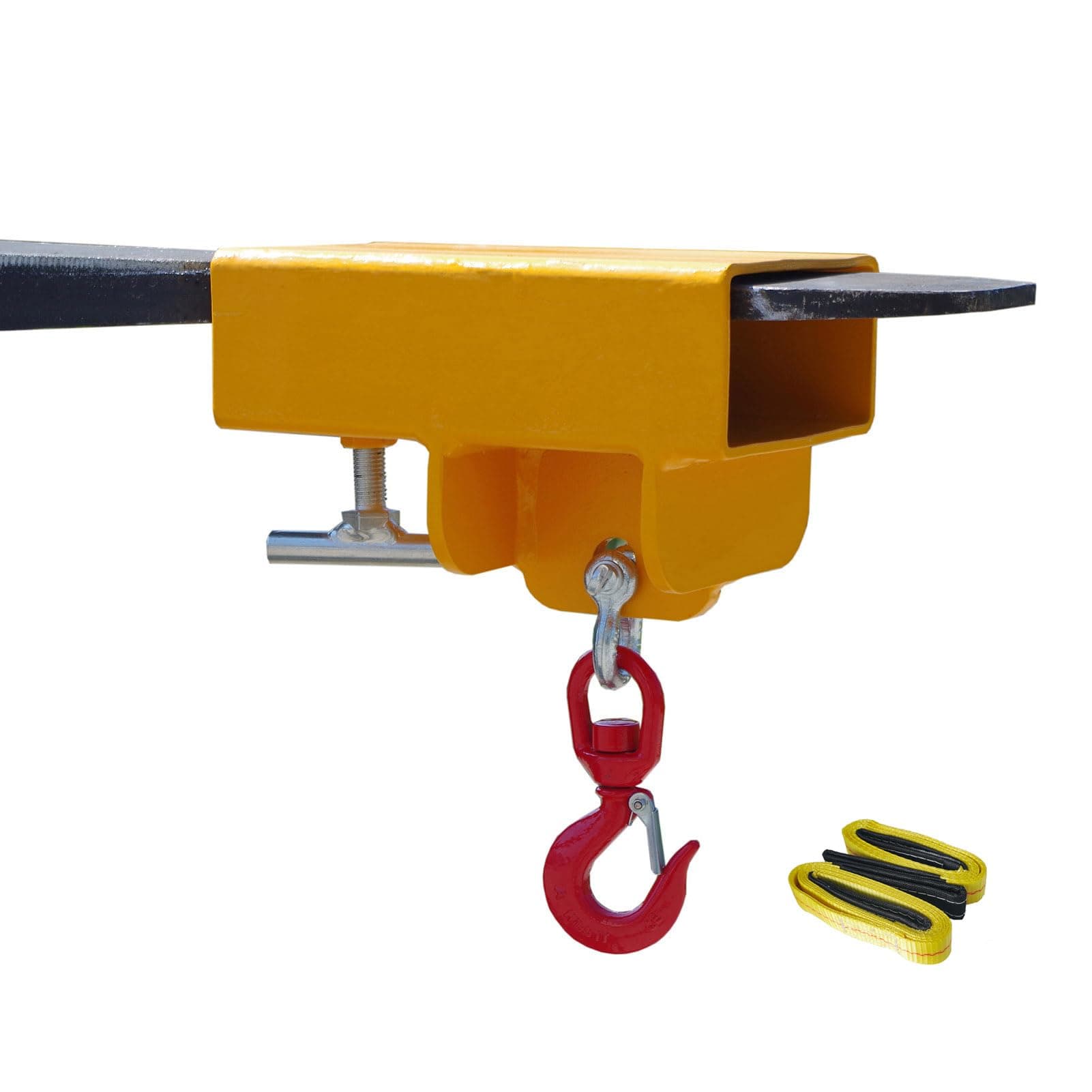 Forklift Lifting Hook Attachment 2200lbs Capacity Single Mobile Forklift Crane with Swivel Hook and Large T-Screw Forklift Lifting Hoist Fork Lifting Hook Device