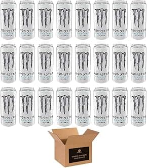 Monster Energy Drink Flavours | Juiced, Zero Sugar, Ultra, Monarch, Fiesta Mango, Strawberry Dreams, VR46, Punch | High Caffeine Sports Energy Drink (Ultra White Zero - 500ml x 24Pack)