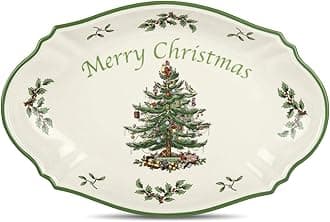Christmas Tree Oval Merry Christmas Tray 28 cm