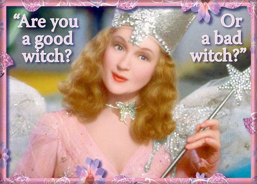 Ata-Boy Magnet - Good Witch Bad Witch 2.5" x 3.5" Magnet for Refrigerators, Whiteboards & Locker Decorations