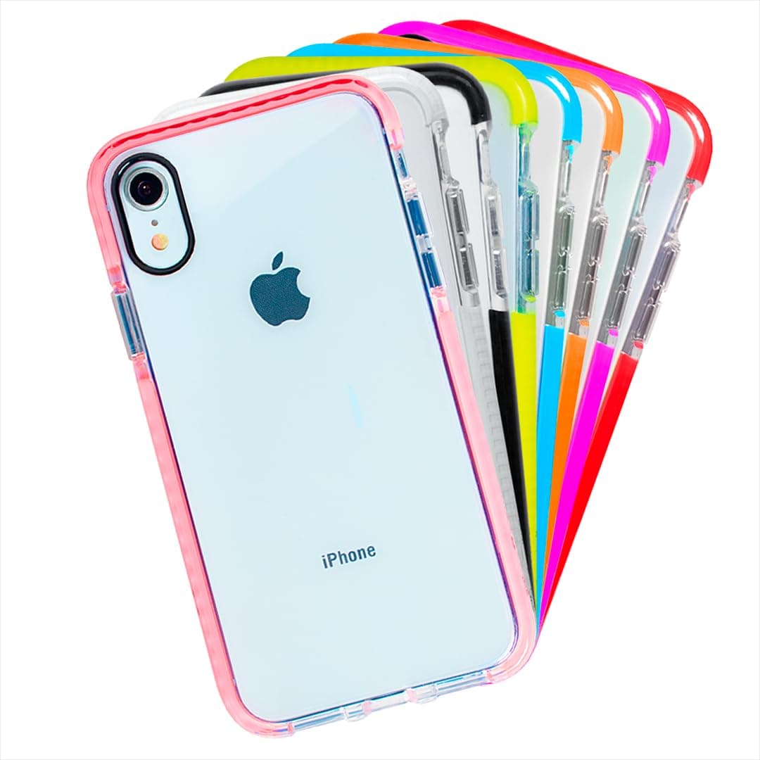 INSTACASE Case Compatible with iPhone XR Ultra Impact Shockproof, Protector Compatible with iPhone XR Heavy Duty, Case Compatible with iPhone Anti-Shock Pink Border
