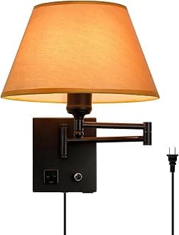Swing arm wall lamp