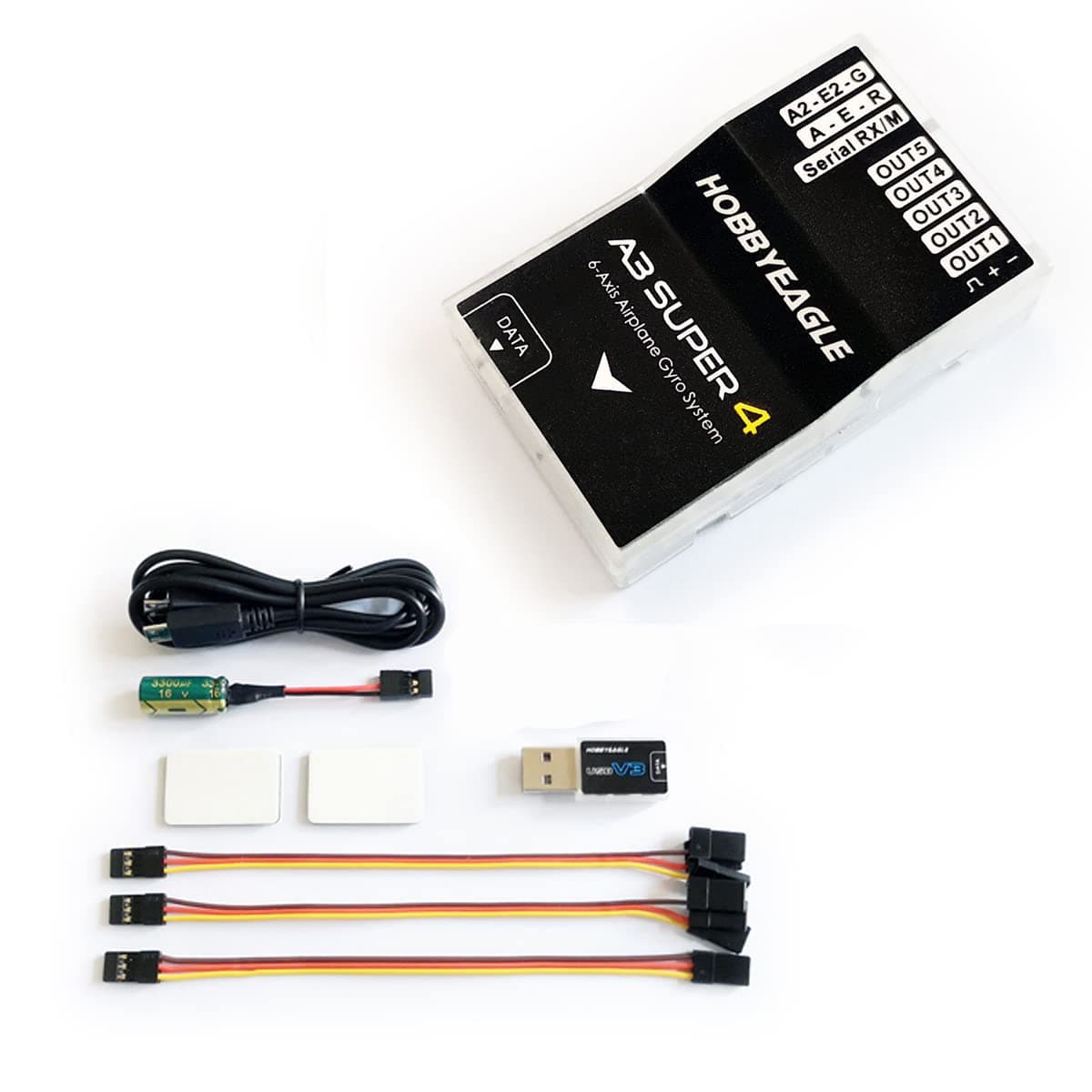 SoloGood HOBBYEAGLE A3 Super 4 6-Axle RC Flight Controller Airplane Stabilizer Gyro Stabilizer for RC Fixed-Wing Airplane Model Plane FPV