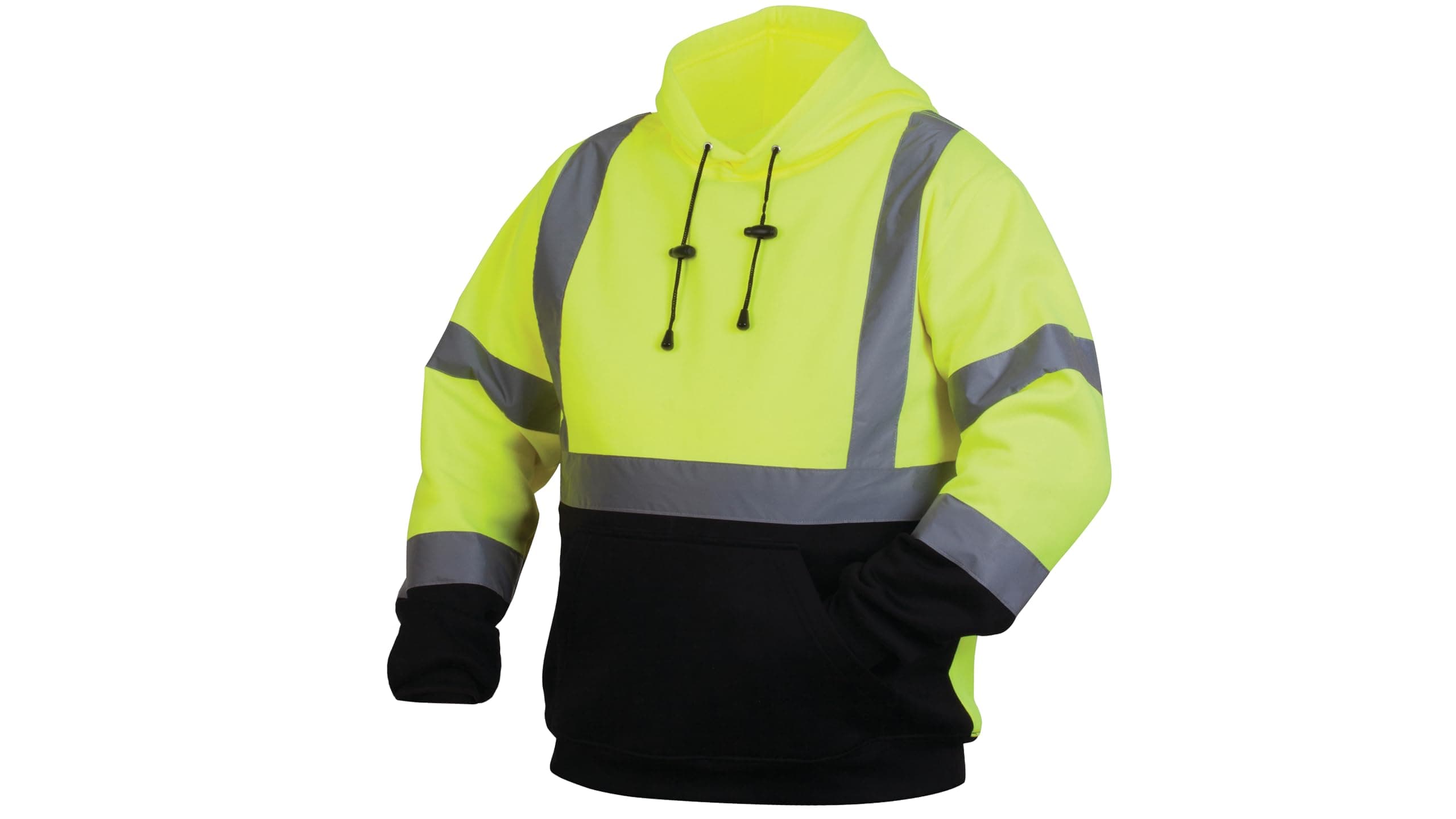 Pyramex Hi-Vis Lime SAFETY Pullover Sweatshirt with Black Bottom