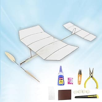 F1D Plane Kit,F1D Template Set,F1D Plane Rubber Band,F1D Rubber Band Powered Aircraft,DIY Model Airplane Kit,Student Model Aircraft Competition,For Outdoor Popular Science Schools (F1D-P With Tool)