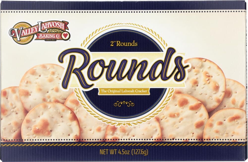 Valley Lahvosh Rounds Crackerbread, Original, 2-Inch Round, 4.5-Ounce Boxes (Pack of 12)