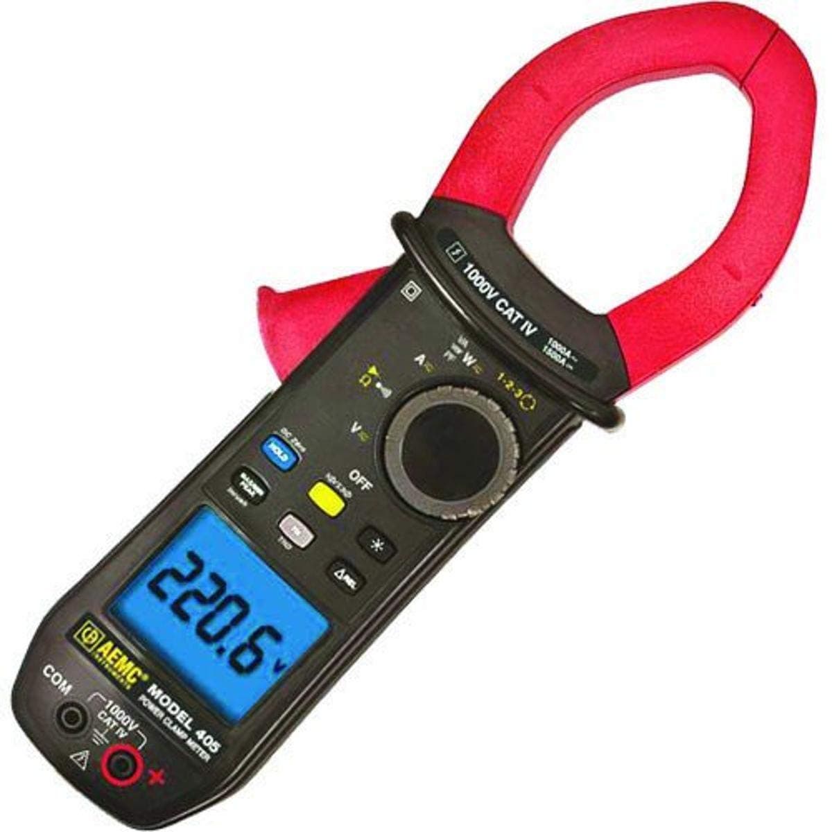 405 True RMS Power Clamp-Meter, 1,000A AC, 1,500A DC, Conductors to 48mm, Voltage, Frequency, Resistance, and Power Measurement