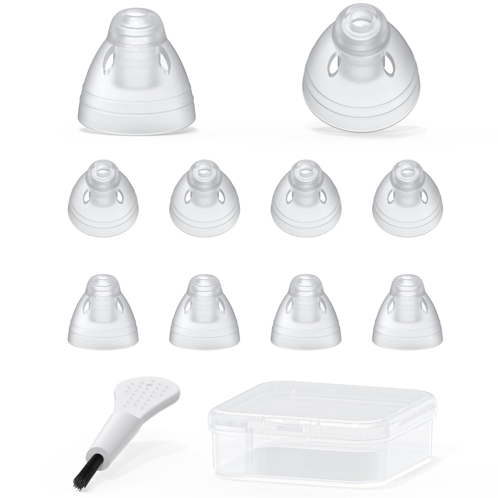 Hearing Aid Domes Medium 8mm Bass Double Vent for Resound,Oticon MiniFit,Phonak Universal Closed Dome Ear Tips Replacement (10pcs Pack)