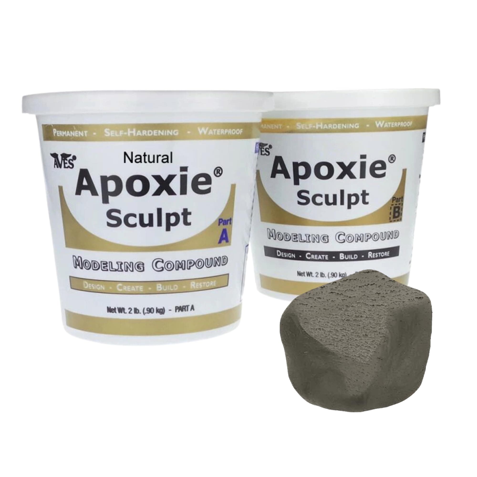 Apoxie Sculpt - 2 Part Modeling Compound (A & B) - 4 Pound, Apoxie Sculpt for Sculpting, Modeling, Filling, Repairing, Easy to Use Self Hardening Modeling Compound – Natural