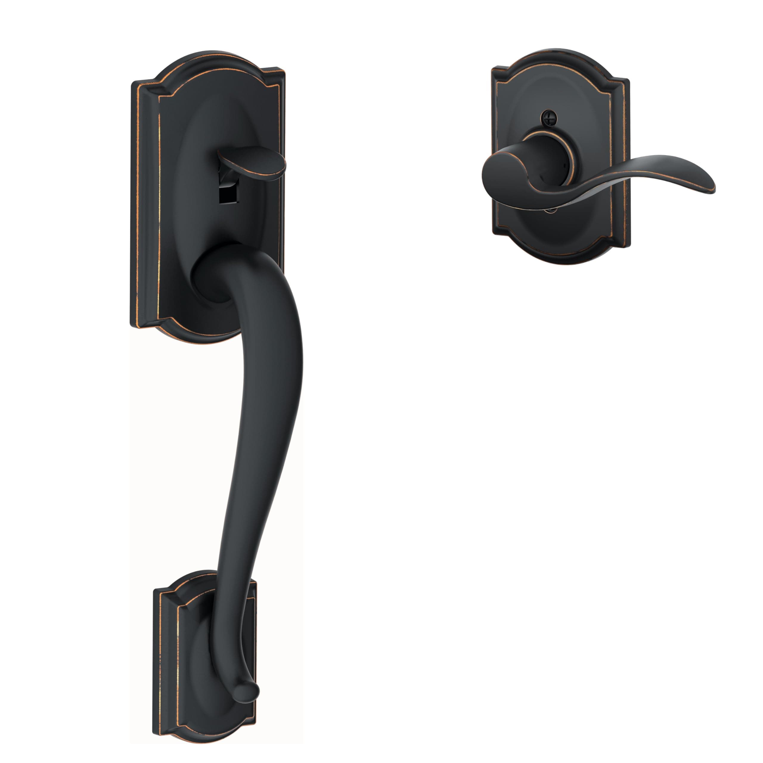 FE285-CAM-ACC-CAM-LH Camelot Lower Handle Set for Electronic Keypad with, Aged Bronze