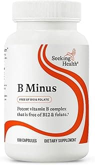 Seeking Health B-Minus - Complex Vitamin Supplement with Biotin & Riboflavin - Vitamin B Blend Supports Brain Health & Energy - 100 Capsules