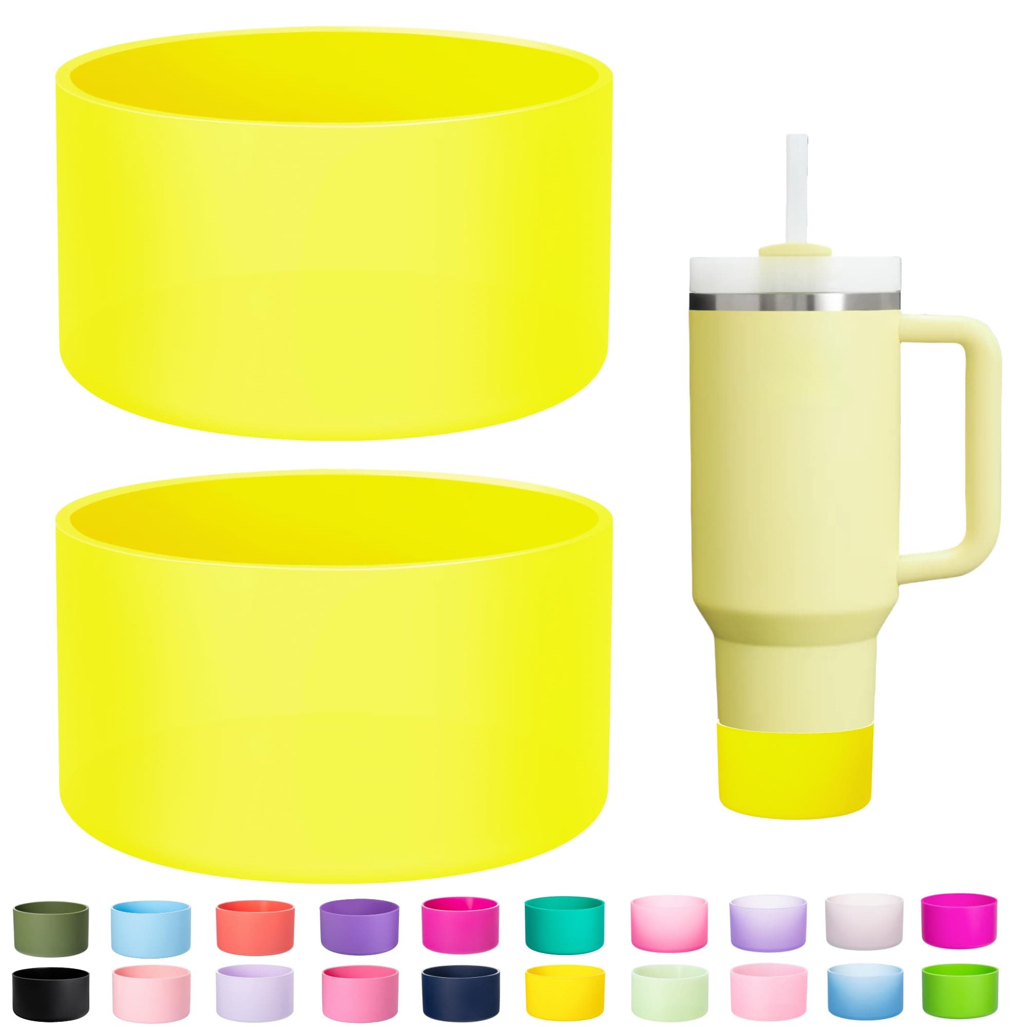 4-Pack Silicone Boot for Tumbler Boot Stanley Cup Quencher IceFlow Rubber Bottom Sleeve Protector for Stanley Tumbler HydroFlask Simple Modern Owala Car Travel Cup Bottle Bottom Sleeve