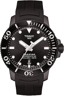 Tissot Seastar T1204073705100 Men's Watch 660/1000 Stainless Steel Black Black