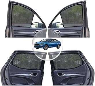NEODRIFT 'NeoShade' Magnetic Car Sunshades for Skoda Slavia (UV Protection, Strong Magnetic Grip, Zipper Design, Temperature Control) (Set of 4)