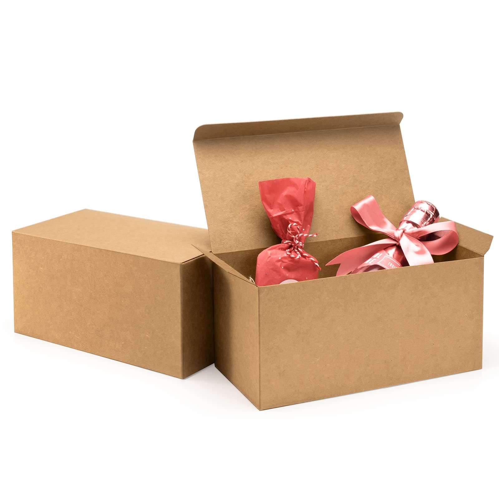 ValBox Gift Boxes 9x4.5x4.5 Inches 12 Pack Brown Recycled Paper Boxes Kraft Favor Boxes for Party, Wedding, Thanksgiving, Crafting, Bridesmaid Proposal, Easy Assemble Cardboard Boxes