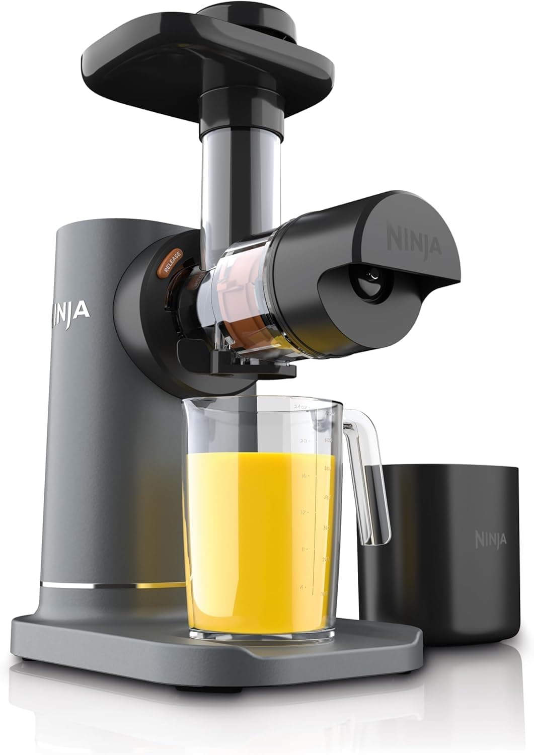 Ninja NeverClog Cold Press Juicer, Powerful Slow Juicer with Total Pulp Control, Countertop, Electric, 2 Pulp Functions, Dishwasher Safe, 2nd Generation, Charcoal, JC151 (Renewed)