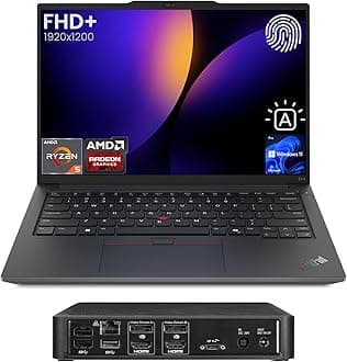 Lenovo ThinkPad E14 Gen 6 Business Laptop, 14" FHD+ Display, AMD Ryzen 5 7535U, 16GB DDR5 RAM, 1TB SSD, Fingerprint, Backlit, Wi-Fi 6, Windows 11 Pro, Bundle with Targus USB-C 100W Docking Station