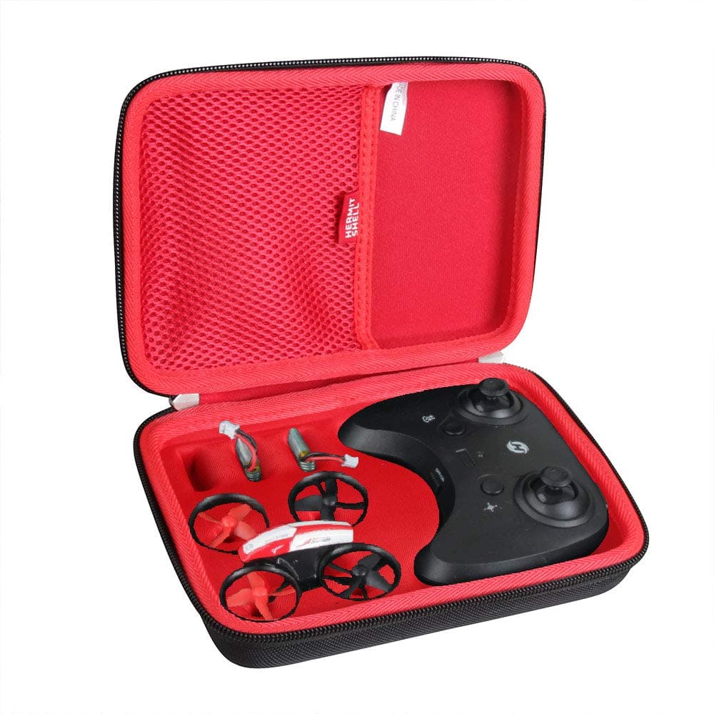 Hard Travel Case for Holy Stone HS210 Mini Drone RC Nano Quadcopter Best Drone (Not Include The Drone) (Black+Red)