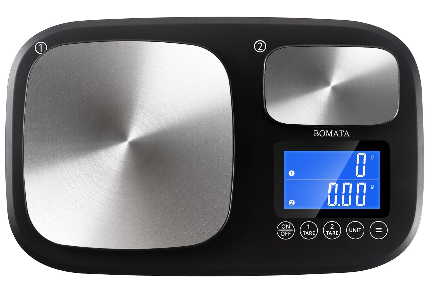 BOMATA Upgrated 0.01 g & 15 kg Dual Platform Digital Kitchen Scale with Two Precisions, Accumulation Function, Gram and Ounce, Stainless Steel Platform, for Food, Baking, Yeast, Jewelry B614