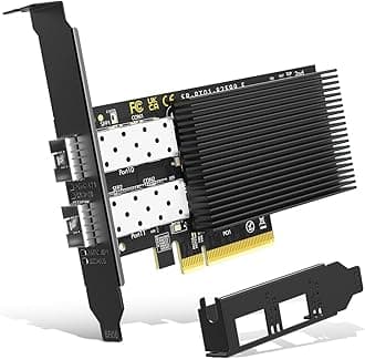 10Gb Dual LAN SFP PCI-e Network Card, Intel 82599(X520-DA2) Controller, NICGIGA 10Gbps Ethernet Adapter, 2 * 10Gbe SFP Port, 10G NIC Card, Support Windows/Windows Server/Linux/VMware