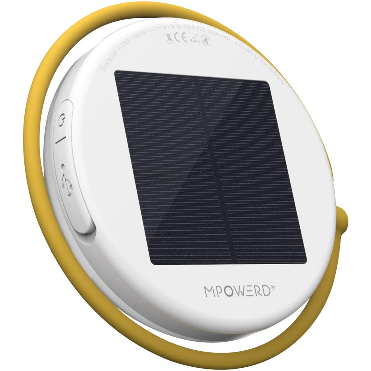 MPOWERD Luci Core: Solar Utility Task Light | Adjustable Silicon Arm, 40 Lumens, Lasts 12 Hours, Work, Emergency, Outdoor Light, No Batteries Needed, USB for Quick-Charging, Waterproof, White, yellow
